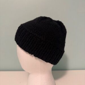 Cozy Wool Black Knit Beanie